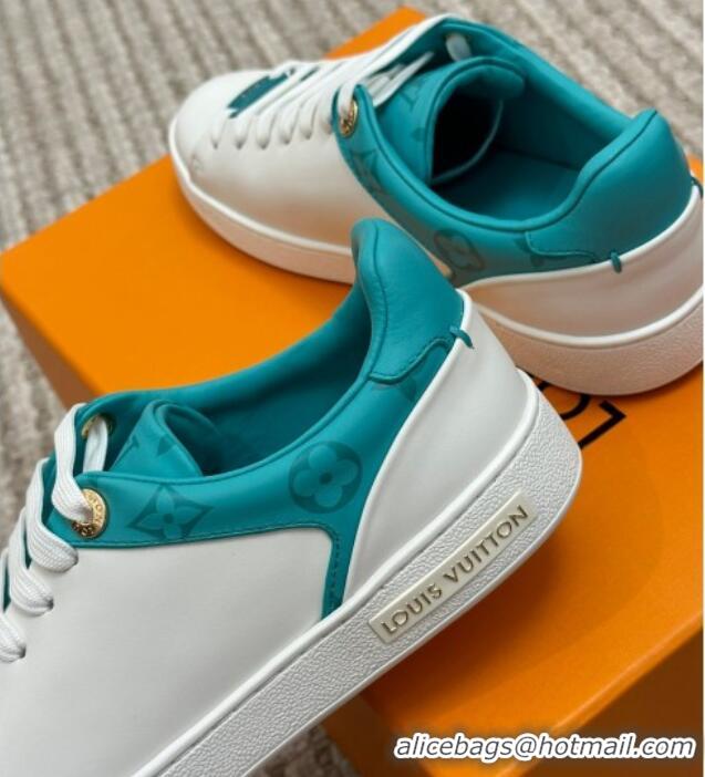 Perfect Louis Vuitton Frontrow Sneakers in Smooth Leather White/Green 1AB1VG