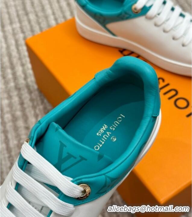 Perfect Louis Vuitton Frontrow Sneakers in Smooth Leather White/Green 1AB1VG