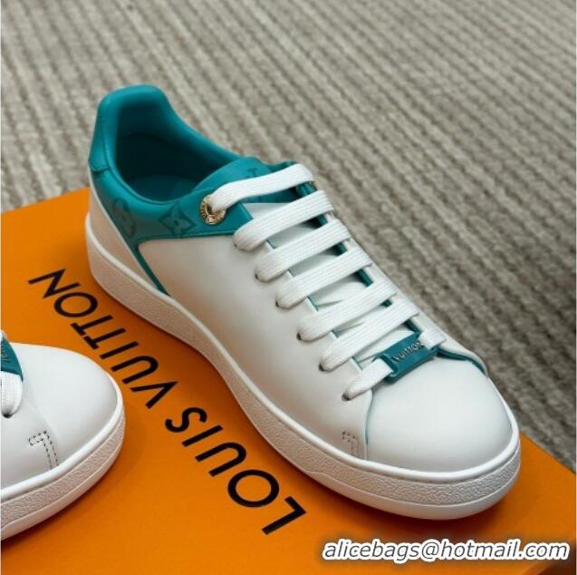 Perfect Louis Vuitton Frontrow Sneakers in Smooth Leather White/Green 1AB1VG