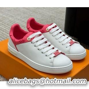 Good Quality Louis Vuitton Frontrow Sneakers in Smooth Leather White/Pink 1AB1VG