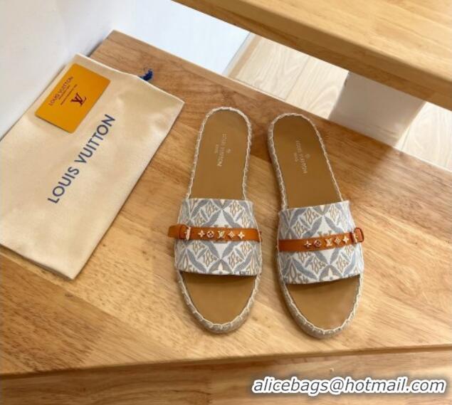 Popular Style Louis Vuitton Since 1854 Lock It Flat Slide Sandals Grey 2122395