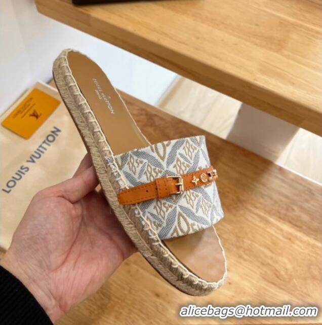 Popular Style Louis Vuitton Since 1854 Lock It Flat Slide Sandals Grey 2122395