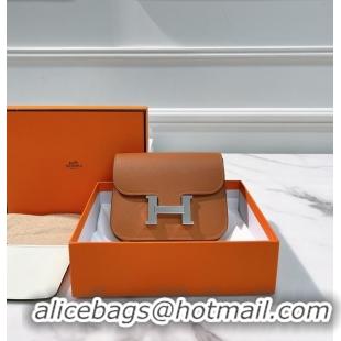 Top Grade Hermes Constance Slim Wallet Waist Bag Belt Bag Clutch Bag HE89741 Silver Hardware