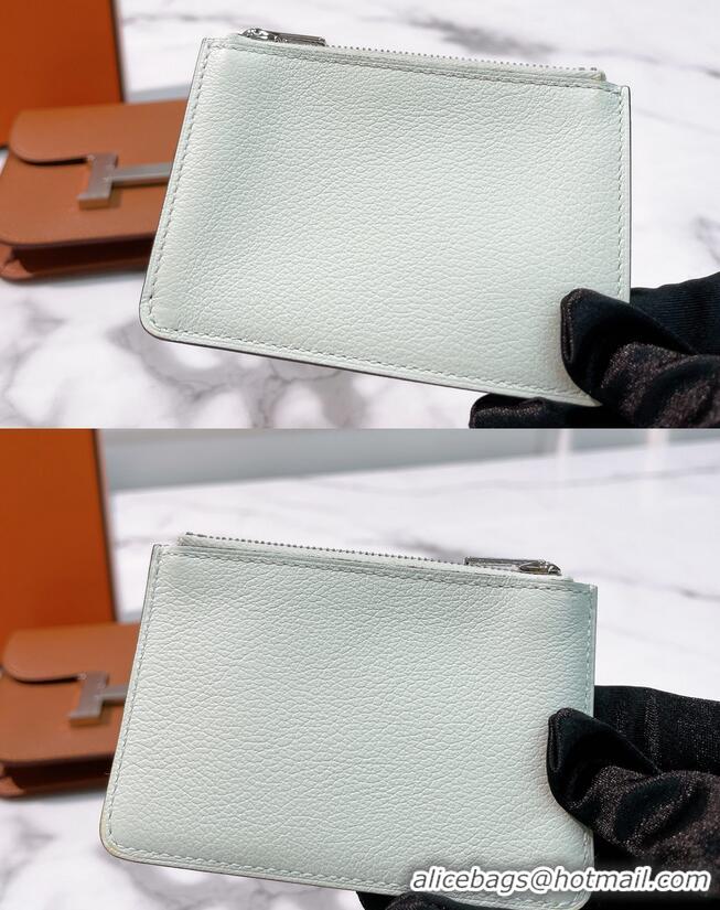 Top Grade Hermes Constance Slim Wallet Waist Bag Belt Bag Clutch Bag HE89741 Silver Hardware