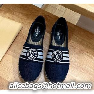 Duplicate Louis Vuitton Starboard LV Circle Denim Flat Espadrilles Blue 2122397