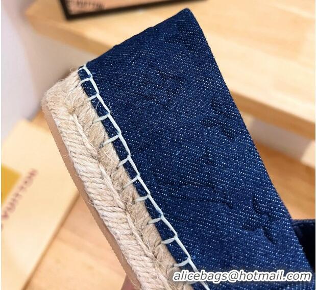 Duplicate Louis Vuitton Starboard LV Circle Denim Flat Espadrilles Blue 2122397