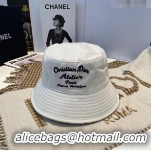 Buy Fashionable Dior Canvas Bucket Hat D0105 White 2023