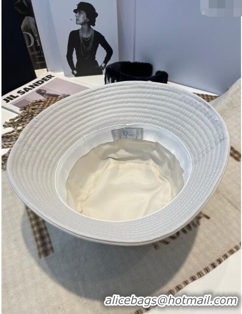 Buy Fashionable Dior Canvas Bucket Hat D0105 White 2023