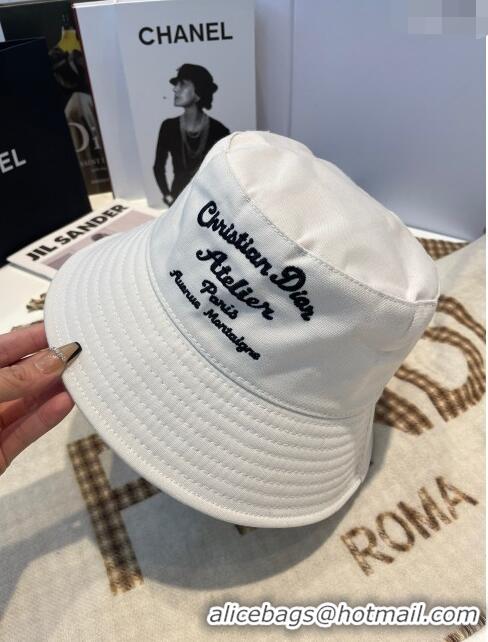 Buy Fashionable Dior Canvas Bucket Hat D0105 White 2023