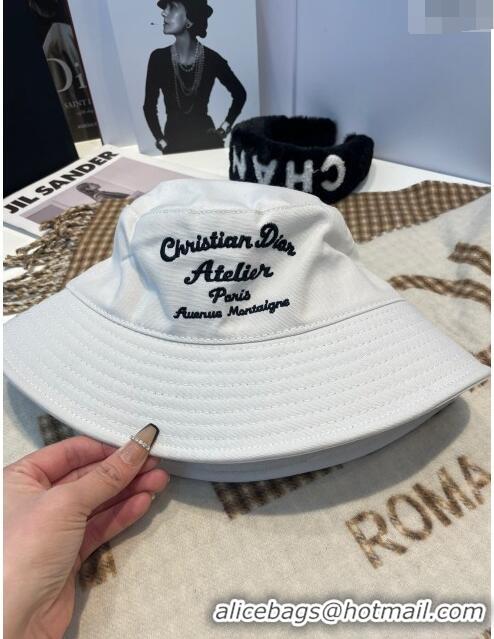 Buy Fashionable Dior Canvas Bucket Hat D0105 White 2023