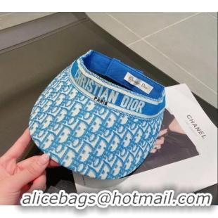 Promotional Dior Oblique Visor Hat 0131 Light Blue 2023