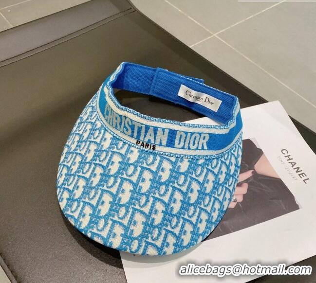 Promotional Dior Oblique Visor Hat 0131 Light Blue 2023