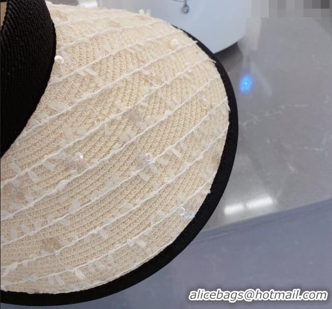 Best Price Dior Visor Straw Hat with Sequins 021627 Beige 2023