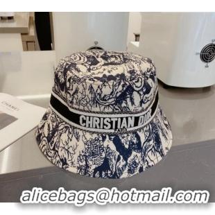 Luxury Cheap Dior Toile de Jouy Reverse Bucket Hat D0126 Black 2023