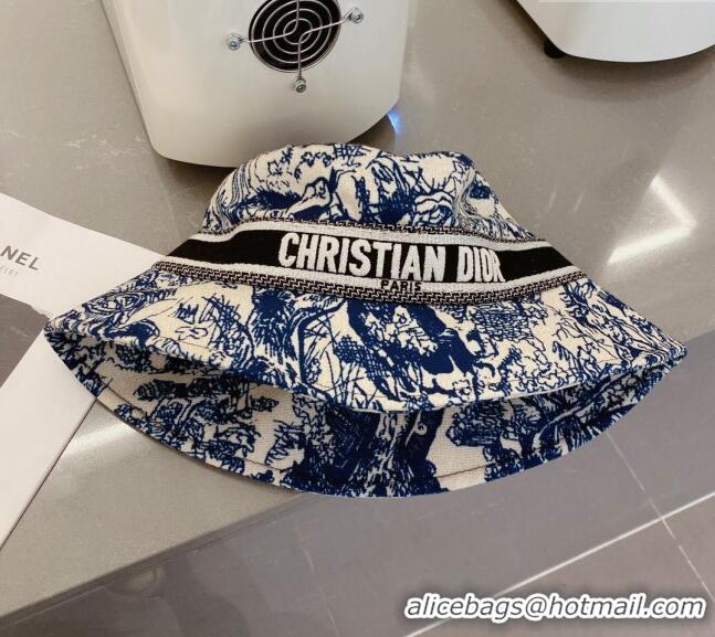 Low Cost Dior Toile de Jouy Reverse Bucket Hat D0126 Blue 2023