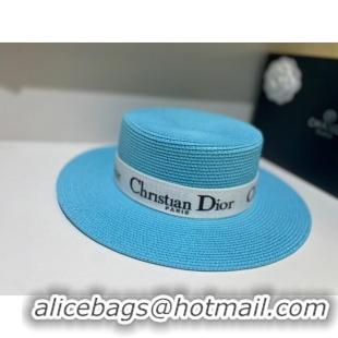 Good Quality Elegant Dior Straw Hat D22731 Blue 2023