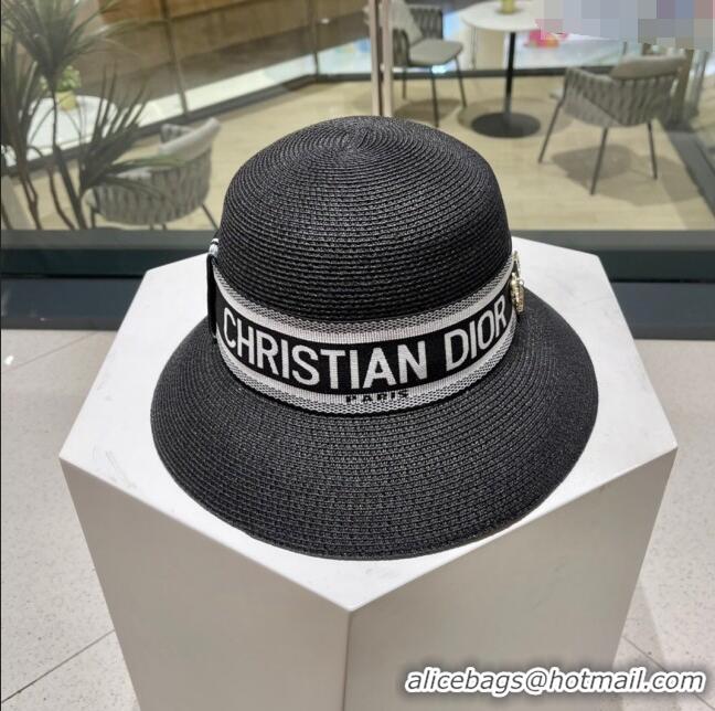 Luxury Discount Dior Straw Hat D22720 Black 2023