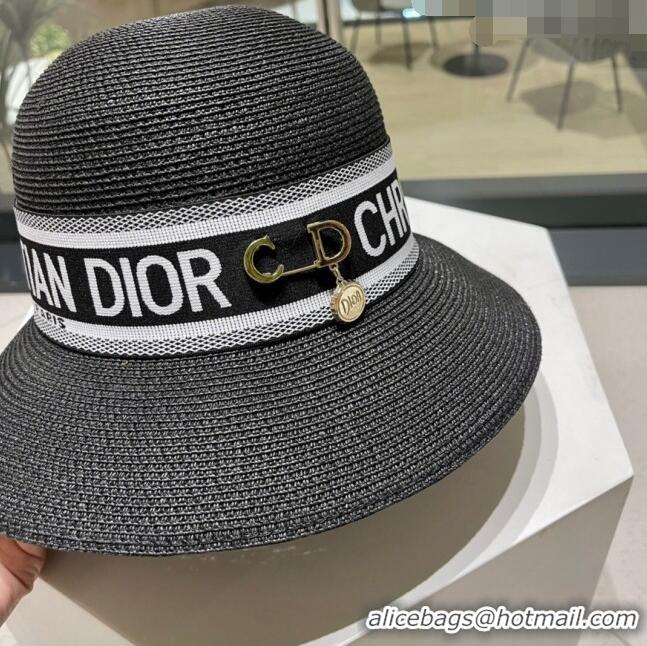 Luxury Discount Dior Straw Hat D22720 Black 2023