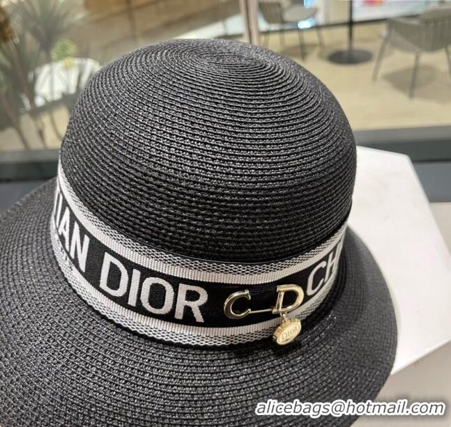 Luxury Discount Dior Straw Hat D22720 Black 2023