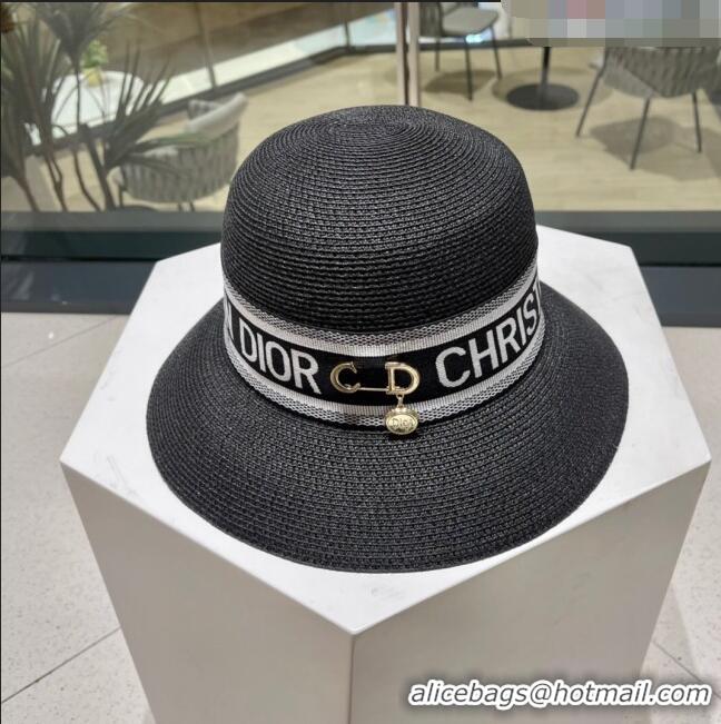 Luxury Discount Dior Straw Hat D22720 Black 2023