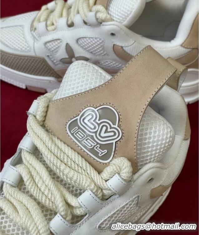 Lowest Price Louis Vuitton LV Skate Sneakers in Monogram Mesh Beige/White 1223111