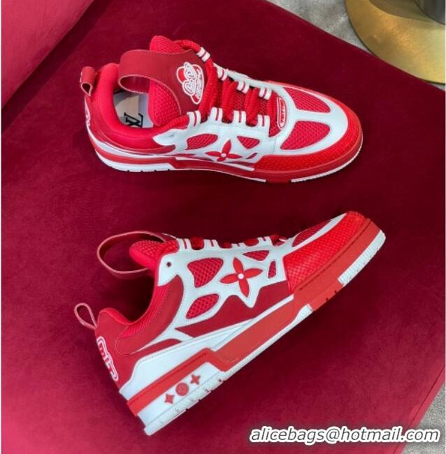 Most Popular Louis Vuitton LV Skate Sneakers in Monogram Mesh Red/White 1223112