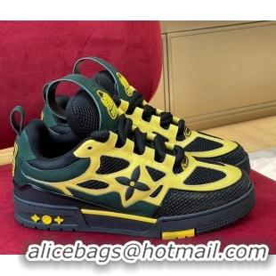 Good Quality Louis Vuitton LV Skate Sneakers in Monogram Mesh Black/Yellow 1223113