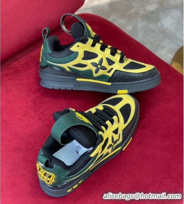 Good Quality Louis Vuitton LV Skate Sneakers in Monogram Mesh Black/Yellow 1223113