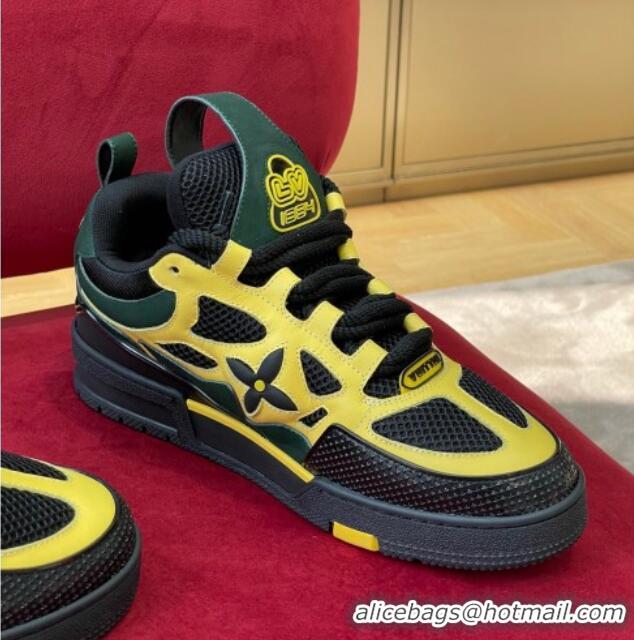 Good Quality Louis Vuitton LV Skate Sneakers in Monogram Mesh Black/Yellow 1223113