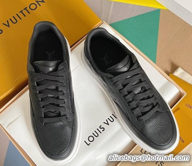 Pretty Style Louis Vuitton Men's Beverly Hills Sneakers in Perforated Monogram Leather Black 12261129