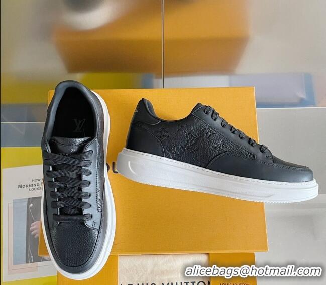 Pretty Style Louis Vuitton Men's Beverly Hills Sneakers in Perforated Monogram Leather Black 12261129