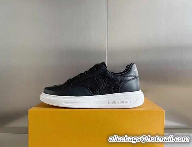 Pretty Style Louis Vuitton Men's Beverly Hills Sneakers in Perforated Monogram Leather Black 12261129