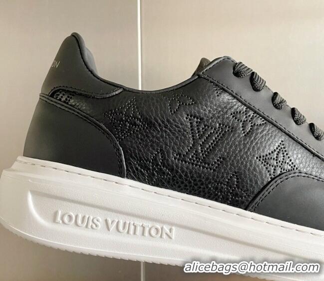 Pretty Style Louis Vuitton Men's Beverly Hills Sneakers in Perforated Monogram Leather Black 12261129