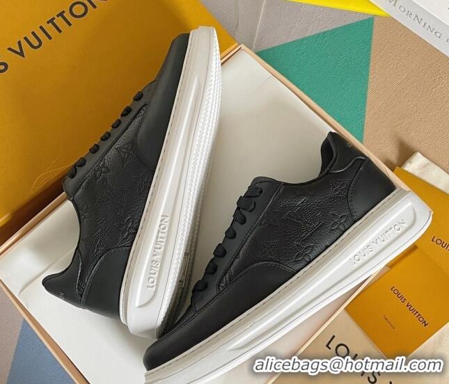 Pretty Style Louis Vuitton Men's Beverly Hills Sneakers in Perforated Monogram Leather Black 12261129