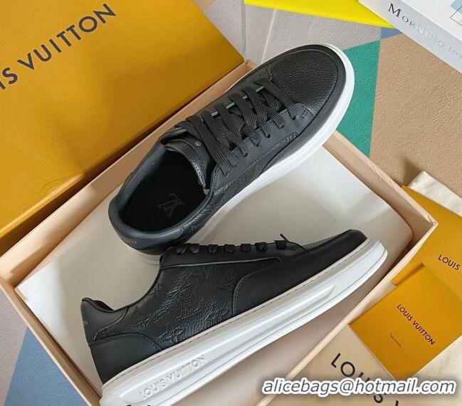 Pretty Style Louis Vuitton Men's Beverly Hills Sneakers in Perforated Monogram Leather Black 12261129