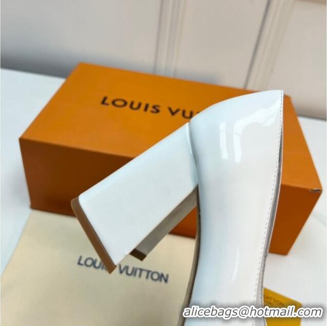 Best Price Louis Vuitton Shake Pumps 8.5cm in Patent Leather with LV Twist White 2261135