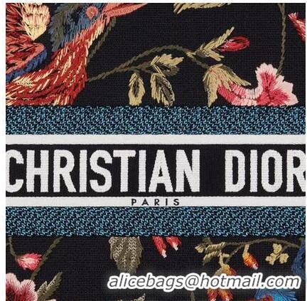 ​Top Quality Large Dior Book Tote Multicolor Dior Birds Embroidery M911 Black