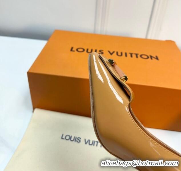 Popular Style Louis Vuitton Shake Pumps 8.5cm in Patent Leather with LV Twist Brown 2261137