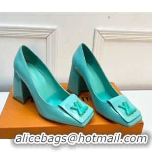 Cheap Price Louis Vuitton Shake Pumps 8.5cm in Patent Leather with LV Twist Green 2261138