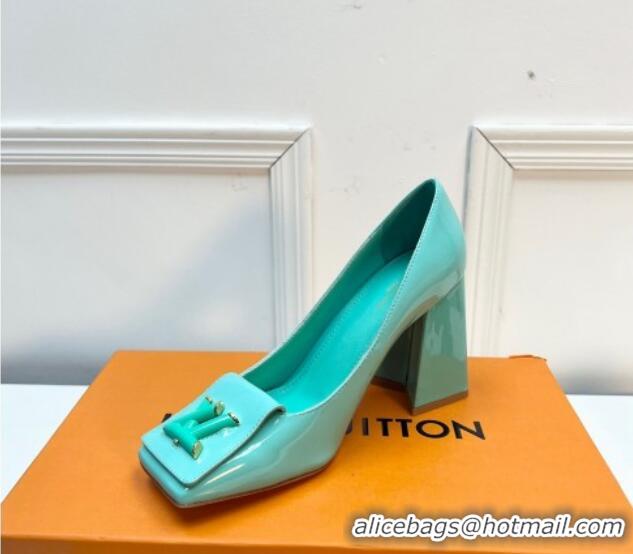 Cheap Price Louis Vuitton Shake Pumps 8.5cm in Patent Leather with LV Twist Green 2261138