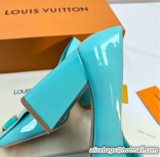 Cheap Price Louis Vuitton Shake Pumps 8.5cm in Patent Leather with LV Twist Green 2261138