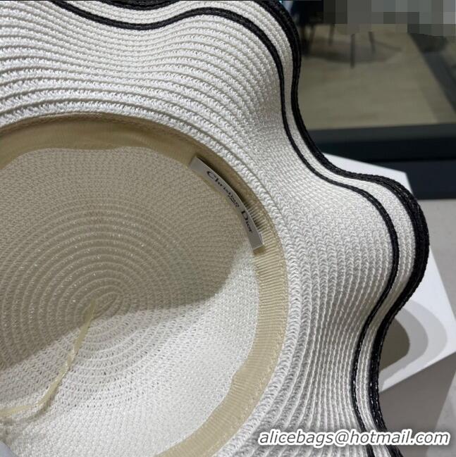 Buy Cheapest Dior Straw Hat with Chain D22719 White 2023