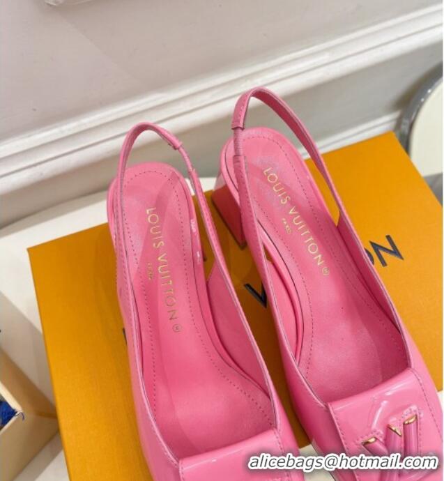 Best Price Louis Vuitton Shake Slingback Pumps 5.5cm in Patent Leather with LV Twist Pink 122715