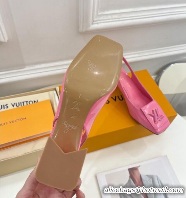 Best Price Louis Vuitton Shake Slingback Pumps 5.5cm in Patent Leather with LV Twist Pink 122715