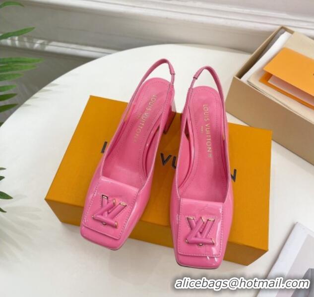 Best Price Louis Vuitton Shake Slingback Pumps 5.5cm in Patent Leather with LV Twist Pink 122715