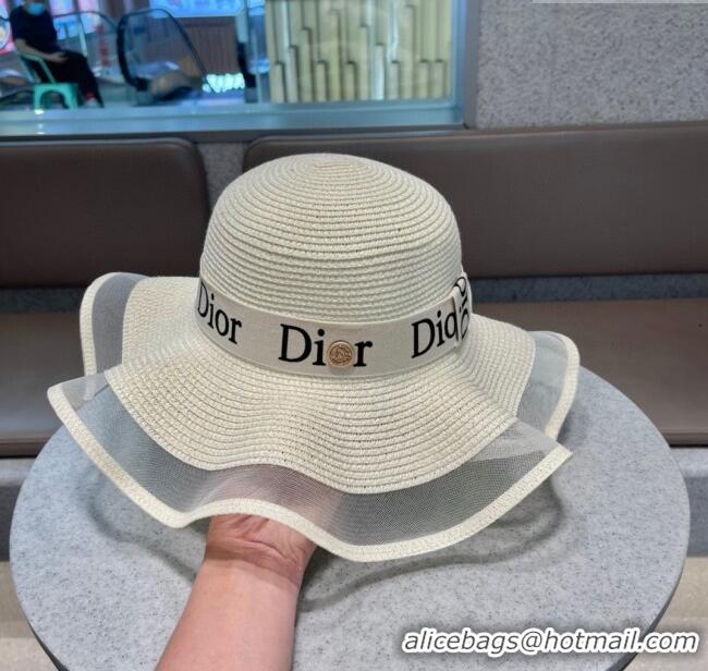 Top Grade Dior Straw Hat D22717 White 2023