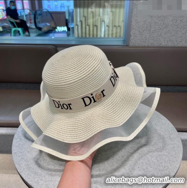 Top Grade Dior Straw Hat D22717 White 2023