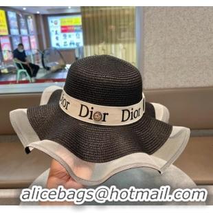 Grade Quality Dior Straw Hat D22715 Black 2023