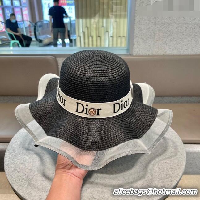 Grade Quality Dior Straw Hat D22715 Black 2023