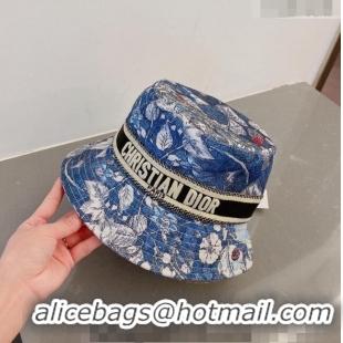 Buy Luxury Dior Print Bucket Hat 031129 Blue 2023